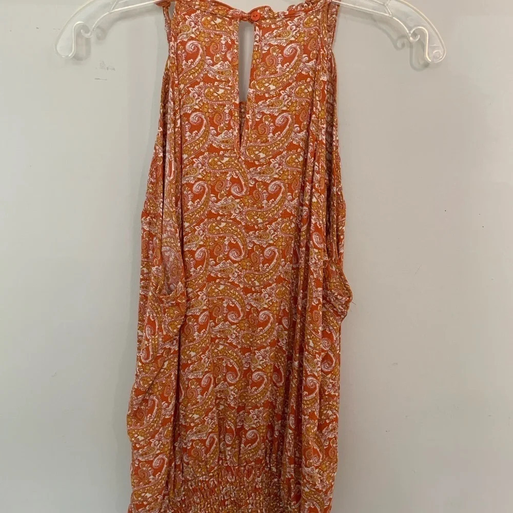 CYNTHIA ROWLEY | Sleeveless Paisley Top. Sz. Large elastic waist